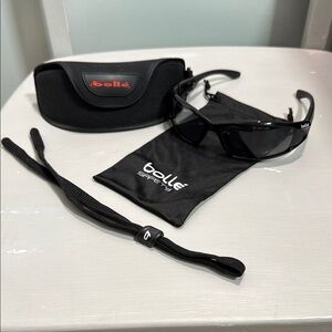 Bolle LowRider Black Frame Sunglasses with polarized grey/gray lenses